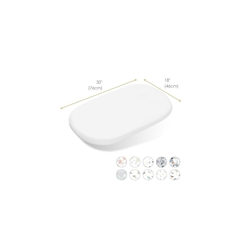 Kushies Baby 100% Breathable Cotton Percale Bassinet Sheet, Fully Elasticized-