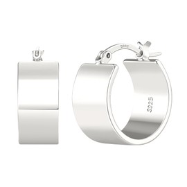 Senteria 925 Sterling Silver Hoop Earring Hypoallergenic Silver Chunky Hoop