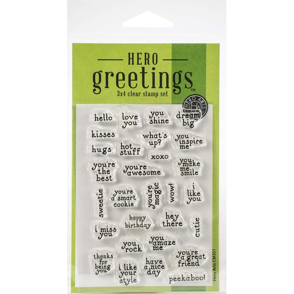 Hero Arts CM351 Clear Stamps, Hero Greetings Mini Messages
