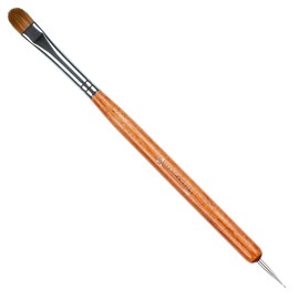 Americanails French Manicure Brush - Nail Clean Up Brush - Two Way Sable Nail Art Brush with Dotting Tool - Hardwood Handle - Professional Nail Salon Quality Brush - Creates Flawless French Manicures