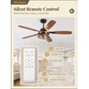 52 Inch Farmhouse Ceiling Fan with Light and Remote, Black