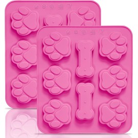 Puppy Dog Paw & Bone Shape Silicone Chocolate Mould Silicone Mold for Baking Dog Treats Candy, Cookie, Yogurt, Jelly, Ice Cubes, Baking Tools
