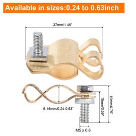 MECCANIXITY Ground Rod Clamp Grounding Clamps Wire Connector for 0.24 to 0.63 Pipes Range Pack of 5