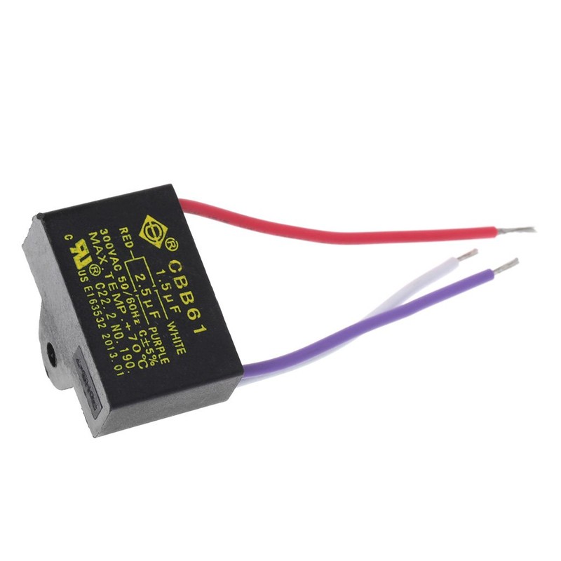 BOBEINI CBB61 Ceiling Fan Capacitor 1.5uF + 2.5uF 3 Wire