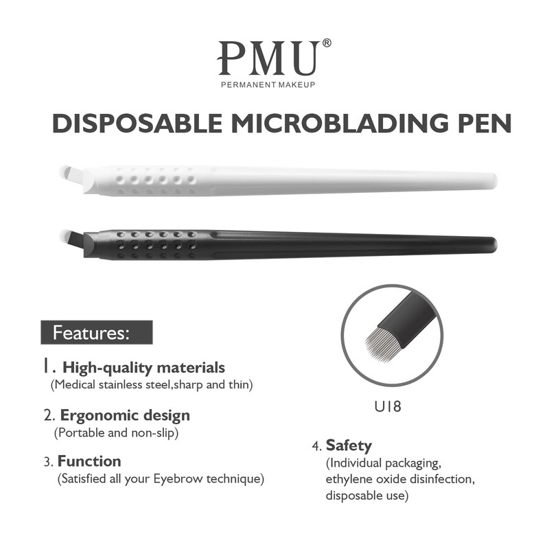 PMU Disposable Microblading Pen with U18 Needles for Permanent Makeup