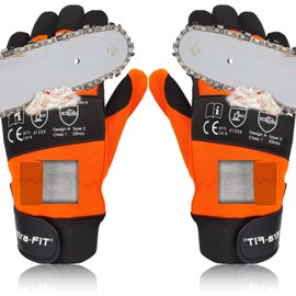 Intra-FIT Chainsaw Gloves Saw Protection on Both Hands Back, Cut-resistant Gloves EN ISO 11393-4, CLASS 1, EN 388: 4122X,CAT III, Module B & Module C2
