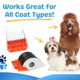 38MM - 1 1/2" Animal Clipper Guard Attachment (Not Compatible with 5-in-1 Blade) for A5 Series Clippers |Stainless Steel Blade for Professional Dog Groomers| Snap-On/Off Guard Combs for Dog Grooming