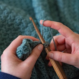 Ommi Ergonomic Handle Crochet Hooks | Handcrafted 7’’ Teak Wood Crochet Hook | Knitting Needle, Craft Yarn Weave | Best Gift! (Teak, 10 mm)