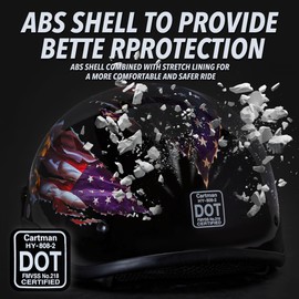 Cartman Cruiser Scooter Motorcycle Half Face Helmet, Patriotic Eagle USA Graphics, DOT Approved for Bike Scooter ATV UTV Chopper, Medium