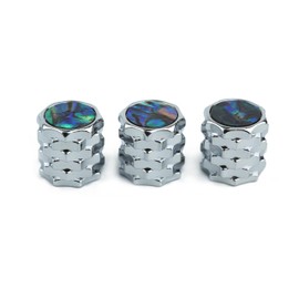 Guyker Guitar Bass Potentiometer Control Knobs with 6.3mm Dia. Shaft Pots - 3PCS Brass Dome Speed Tone Volume Switch Knob with Abalone Top Replacement Part, CKB028 Chrome