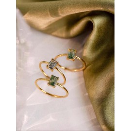 Minimalist Temperament Artificial Crystal Decor Ring, Rings for Women, Princess Ring, Fashion Accessories for Women & Girls, Trendy All-match & Exquisite Jewelry, Girlfriend Gifts:_Green_7