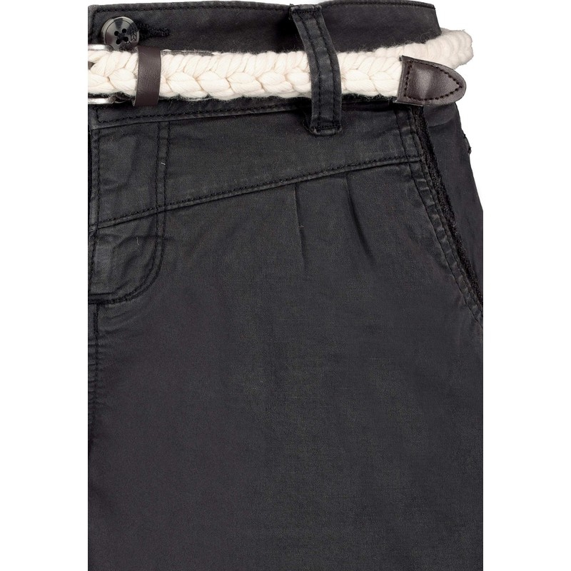Eight2Nine Women's Chino Shorts with Braided Belt, Dark-grey