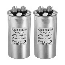 PATIKIL 40uF ±5% 40MDF 450V AC Fan Start Capacitor,2Pcs CBB65 Circular Run Capacitor for AC Motor Run Air Conditioner Cool Heat Pump Condenser Straight