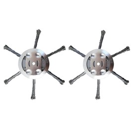 Tasmegol Universal 6 Steel Wire Grass Trimmer Head Weed Eater Replacement Cutter (2 Pcs)