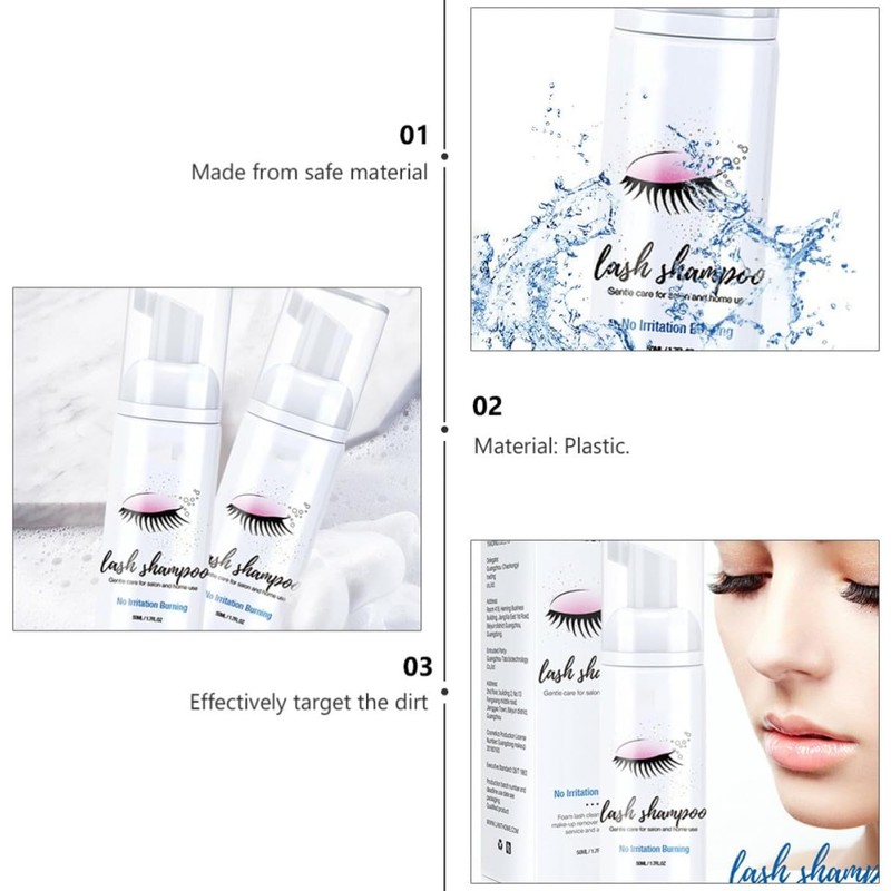 Limpiador de Maquillaje de Pestañas 50ml de Plástico Blanco Extensión