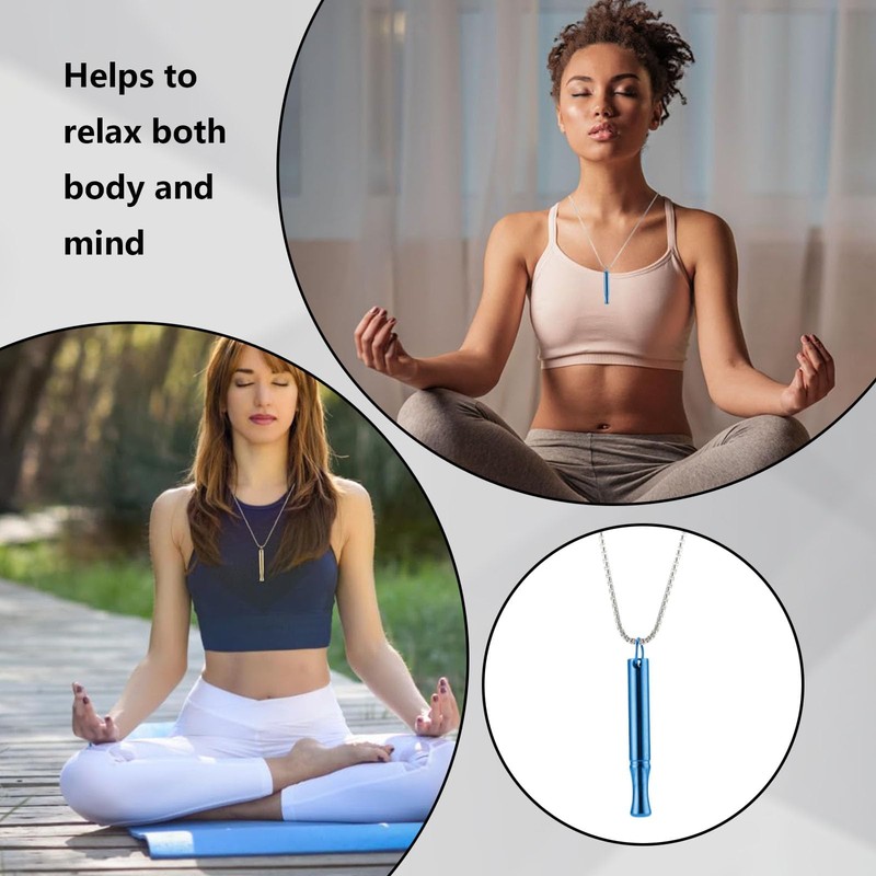 DtgEcd 12 Pack Whistle Necklace Set, Titanium Steel Breathing Necklace