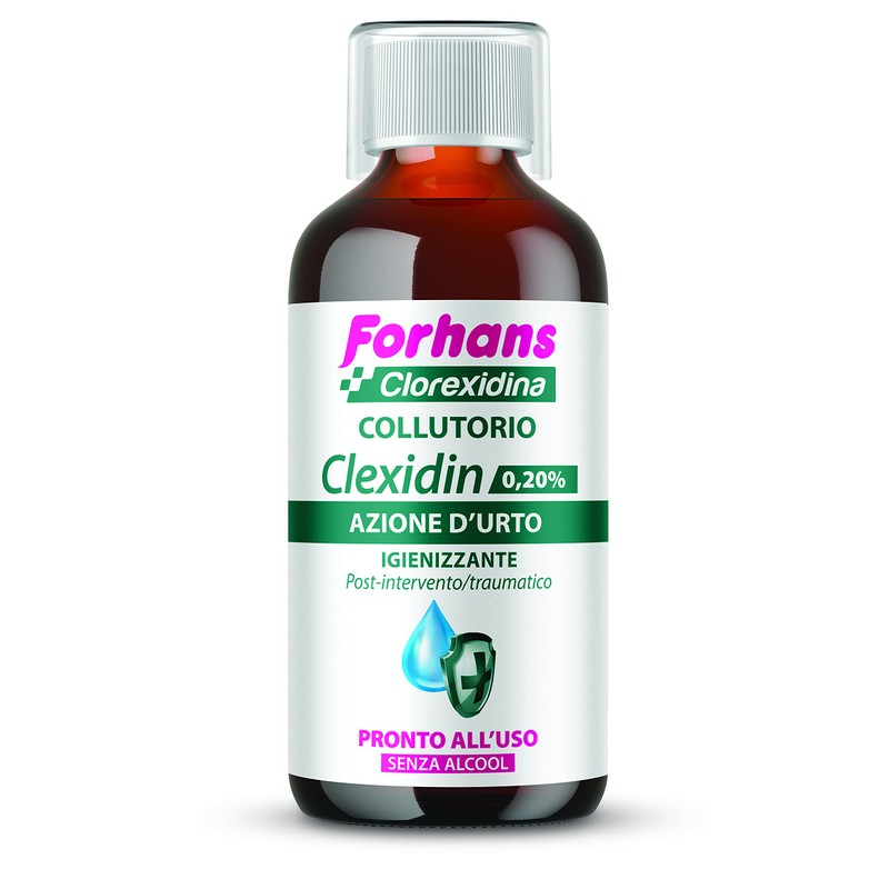 Forhans Liquido Antisettico Clorhexidina Clexidin 0.20% Collutorio dal gusto gradevole,