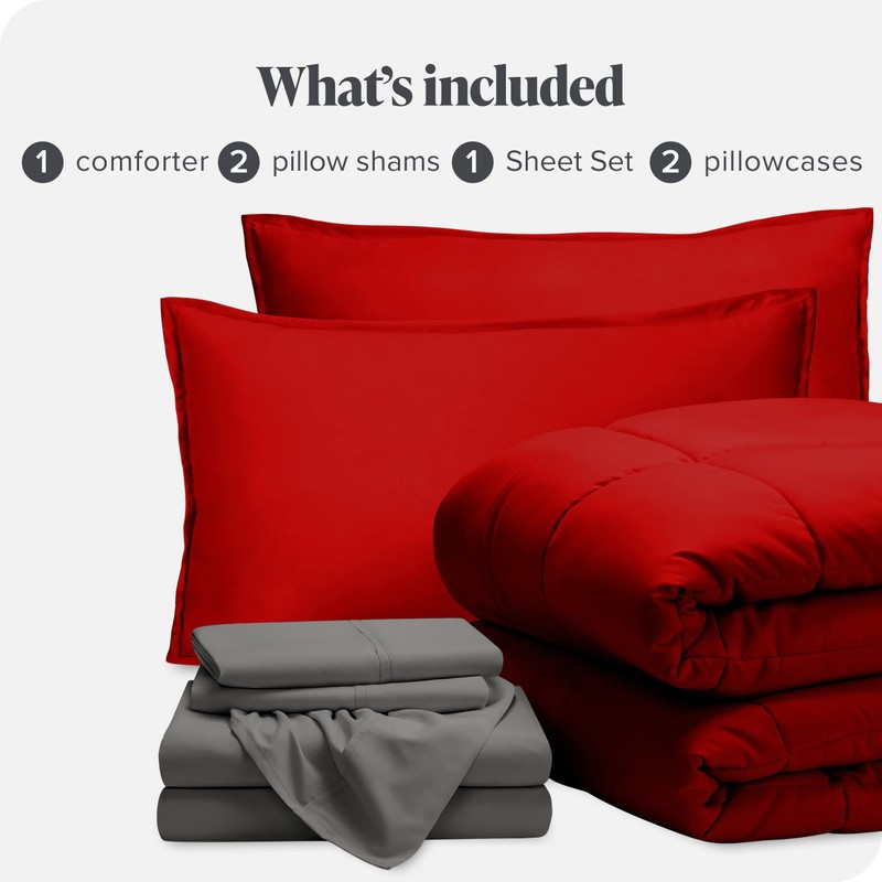 Bare Home Bed-in-A-Bag 7 Piece Comforter & Sheet Set -