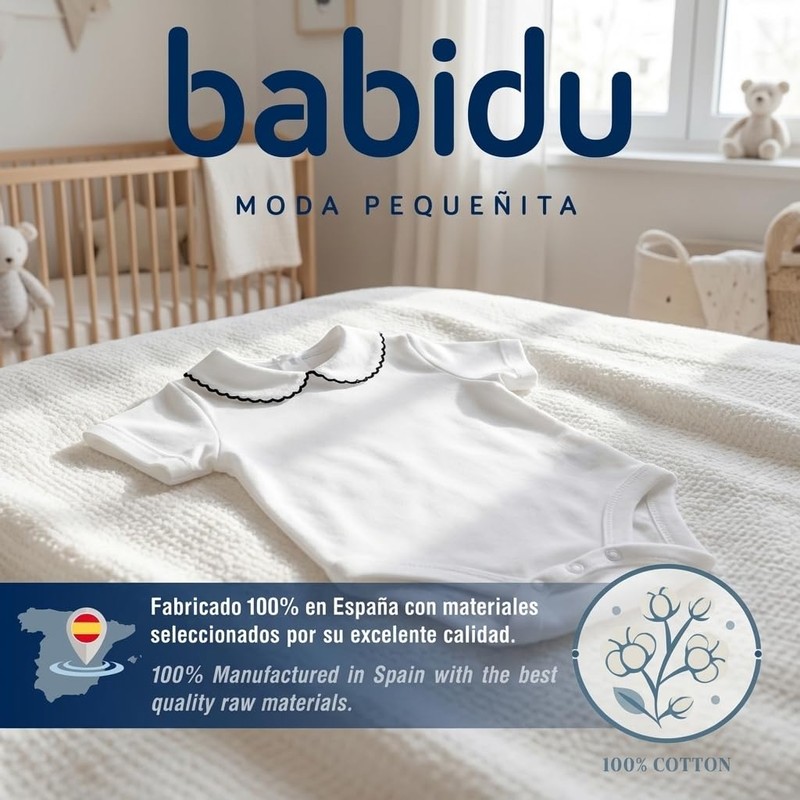 BABIDU Body Neonato Manica Corta 100% Cotone, Tutina Morbido Tessuto
