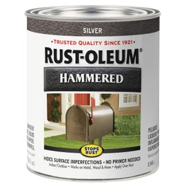 Rust-Oleum 7213502 Stops Rust Hammered Finish Paint, Quart, Silver