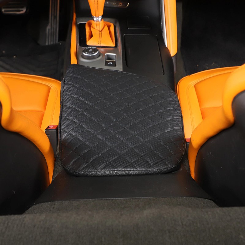carpart2021 PU Leather Armrest Cushion Cover Center Console Box Pad