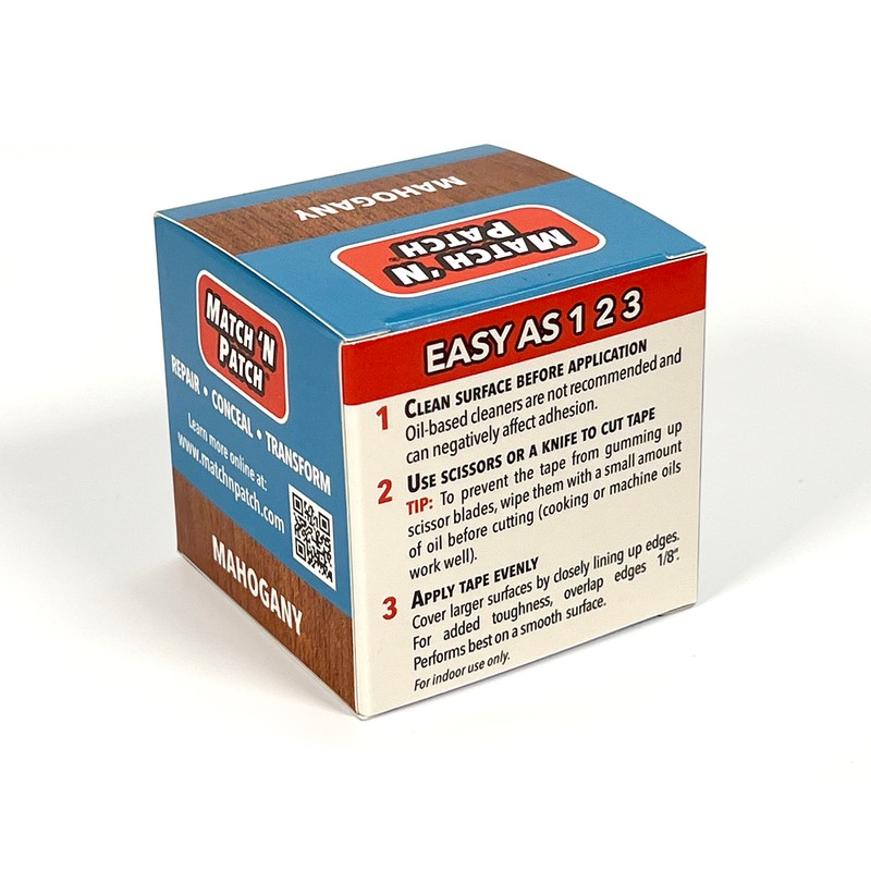 Match 'N Patch Realistic Wood Grain Repair Tape, Mahogany