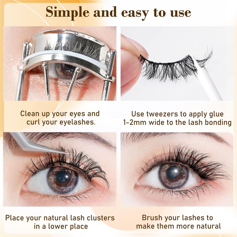 TORMEN False Eyelashes, 10 Pairs Half False Eyelashes, 3D Handmade