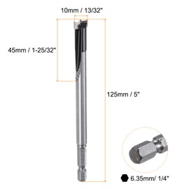 QUARKZMAN Forstner Drill Bit 10 mm (13/32 Inch) Diameter YG8/C1 Tungsten Carbide Twist Wood Forstner Bits Hole Saw Drill Opener Cutter for Woodworking Drilling
