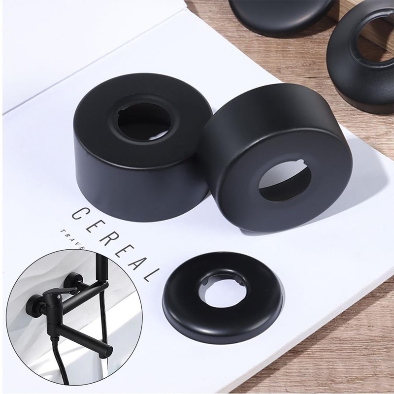 EIHI Heating Pipe Rosette, 4 Pieces Cover Rosette Black, Rosette