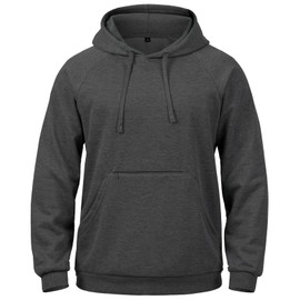 CARWORNIC Men's Hoodies Pullover Lightweight Breathable Active Hooded Sweatshirts Soft Long sleeve Casual Pullover Hoodies with Zipper Pocket for Outdoor Hiking Travel Work Dark-grey
