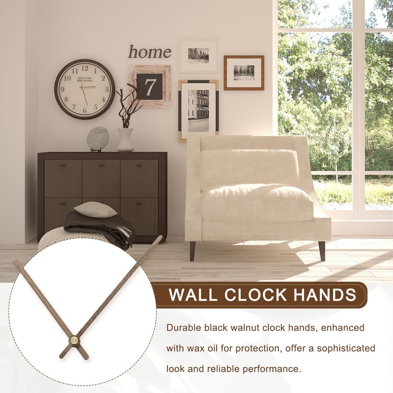 sourcing map 5 Set Wooden Clock Hands Only,Walnut Wood Clock