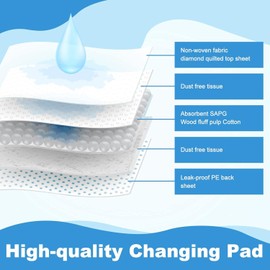 100 Pack Disposable Changing Pads, 17 X 13 Inch Disposable Pads for Baby, Waterproof Diaper Changing Pad, Leak-Proof Breathable Underpads, Table Protector Mat, Baby Underpads Liner,Ultra Absorbent