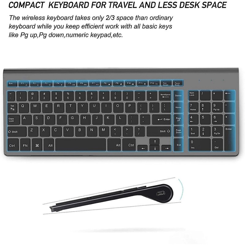 JOYACCESS Wireless Keyboard Mouse Combo, J JOYACCESS Cordless Keyboard and