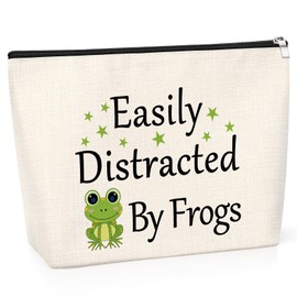 Frog Gifts for Women Funny Frog Cosmetic Bag Frog Gifts for Frog Lovers Frog Themed Gifts for Girls Friend Sister Colleague Thanksgiving Day Christmas Birthday Presents for Women Cosmetic Bag