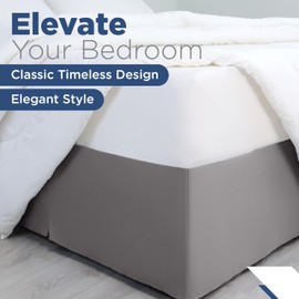 Martex Twin Size 21” Bed Skirt - Pleated Bed Skirt - Easy Fit Bed Skirts - Microfiber Bed Skirt - 21 Inch Drop - Hotel Quality Bedskirt - Gray