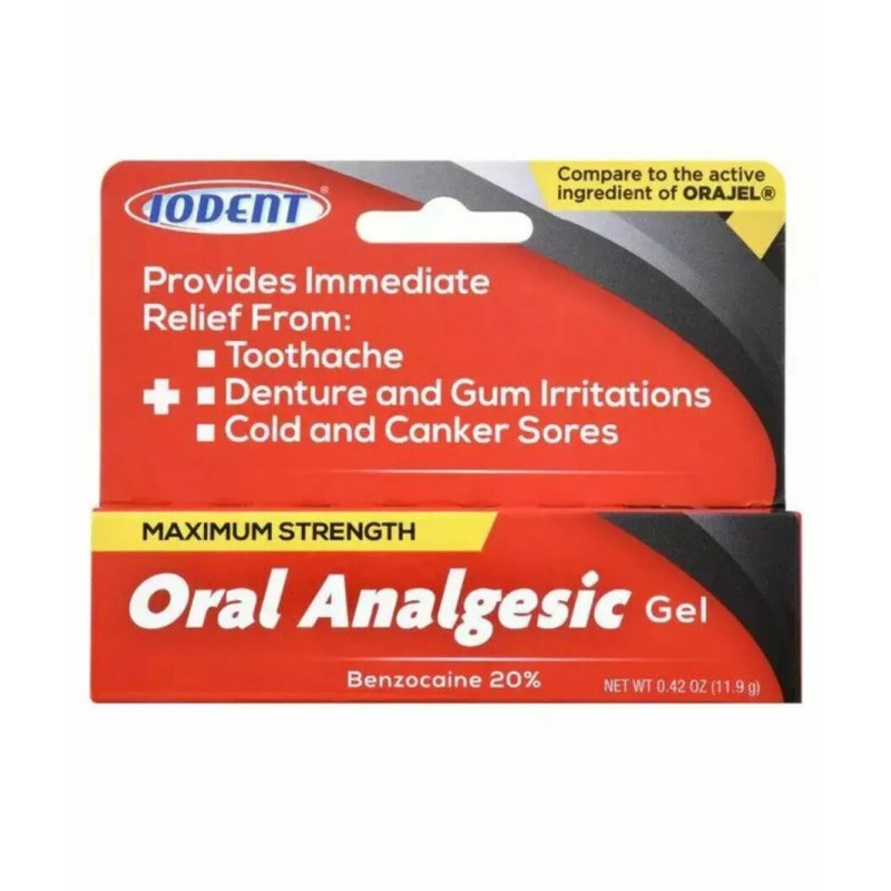 Iodent Lot 6 IODENT - MAXIMUM STRENGTH ORAL-A-GEL, BENZOCAINE 20%,
