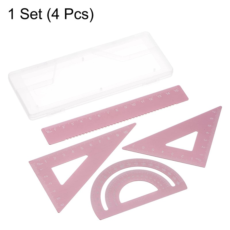 sourcing map 4-Piece Geometry Set 15 cm Metric Measure Laser