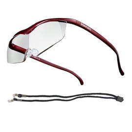 Hazuki Loupe Large 1.85x Clear Lens (9 Colors in Total) with Neck Hanging Strap (Red), Birthday Gift