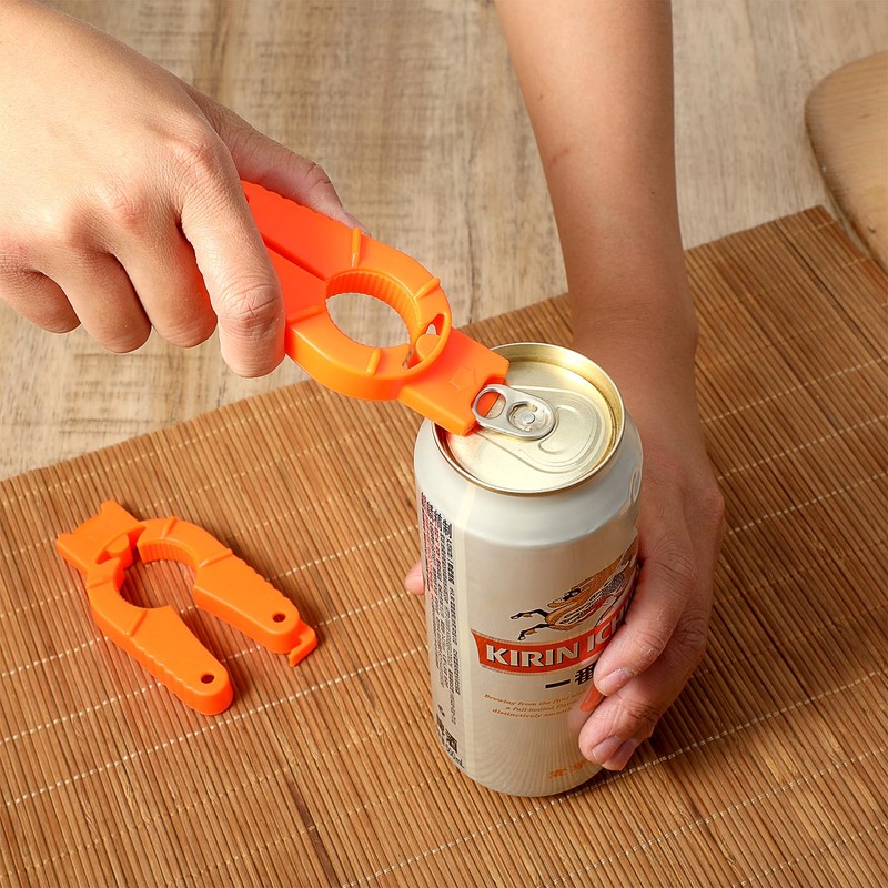 Plastic Bottle Cap Opener,2 Pack Water Bottle Opener,Orange Soda Can