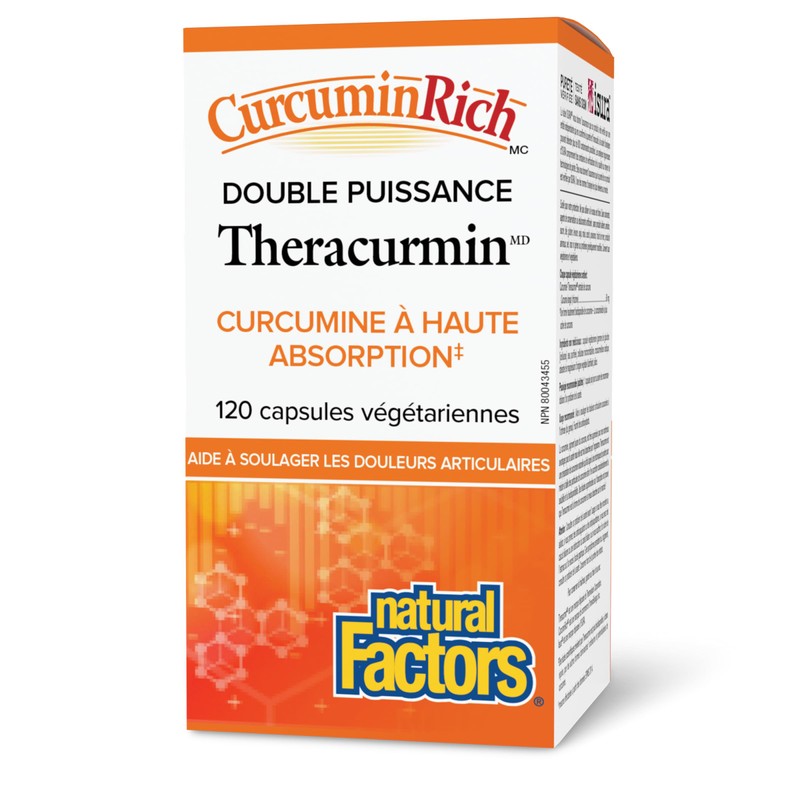 Natural Factors Theracurmin CurcuminRich DOUBLE STRENGTH 60 mg, 120 Vegetarian