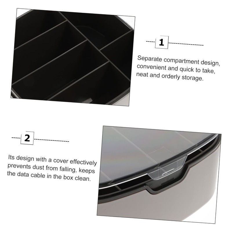 TEHAUX Cable Storage Box with Lid Dustproof Organizer for Power