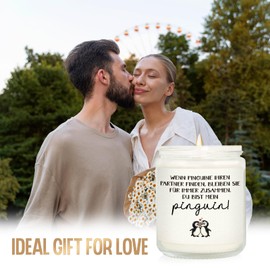 Craftique Jahrestag Geschenk für Ihn Sie - Partner Geschenke Lavendel Duftkerze, Pinguin Geschenk zum Jahrestag Hochzeitstag Valentinstag Weihnachten, Ich Liebe Dich Geschenke für Ehefrau (Schwarz)