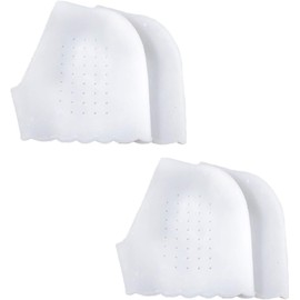 2 Pares Protectores de Talón de Gel, Plantillas Talón Gel de Silicona, Aliviar el dolor en el Talón de Fascitis Plantar, Sanar los Talones Secos y Agrietados, Aplicar mujeres (Blanco)