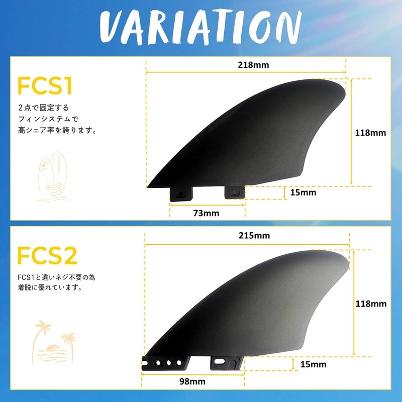Krovat FCS Compatible Surfboard Twin Fins K2 TWIN KEEL Fiberglass
