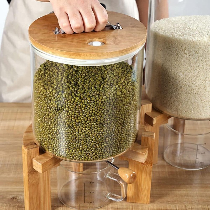 Xuthusman Capacity Airtight Glass Dry Food Storage Container Cereal Rice