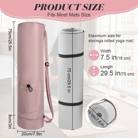 Aucuu Yoga Mat Bag, Yoga Mat Carrier with Pockets Watreproof, Yoga Mat Bag Large with Adjustable Carry Strap, Bottle Pocket and Wet Compartment, Yoga Mat Carry Bag, Gym Pilates Bag for Women Men