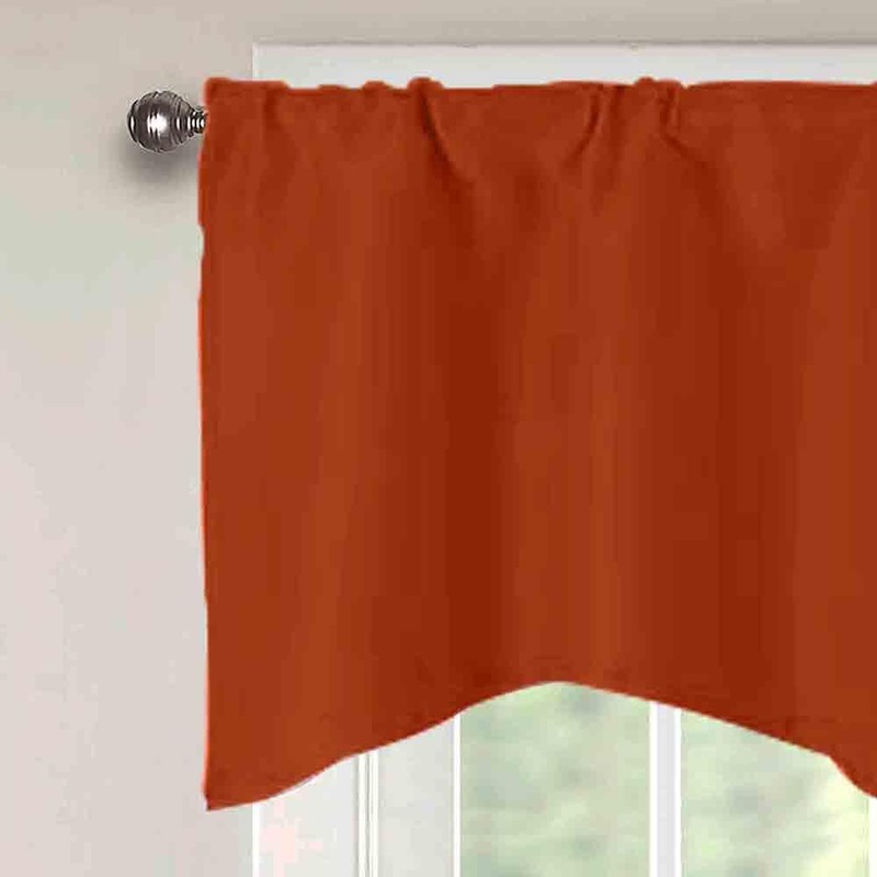 Ladity Orange Scalloped Valances 2 Panels