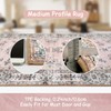 Lahome Pink Runner Rug 2'6"x8' with Rubber Backing, Boho Machine