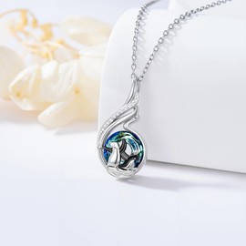 Dralox Penguin Necklace Easter Gift 925 Sterling Silver Crystal Penguin Cute Animal Jewelry for Women Sisters Necklace Pendant