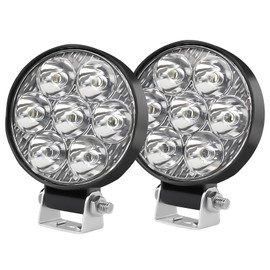 BraveWAY 24 W LED Work Light, Round Wide Angle (60 Degree), Work Light, LED Automotive Exterior Light, Agricultural Machinery, Off-Road Vehicle, Park, Garden Light, Fog Lamp, General Purpose